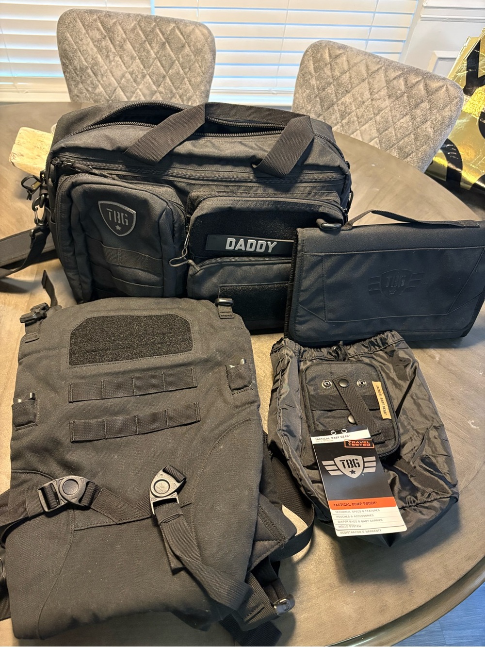 Black Tactical Duffel Bag with Multiple Pouches - Unbranded